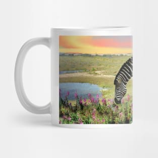 Sunset Zebra art. Wild African animals Mug